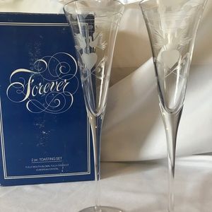 VTG Colony New York Wedding Toasting Crystal Champagne Flutes